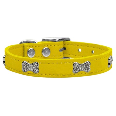 PET PAL Crystal Bone Genuine Leather Dog CollarYellow Size 10 PE798305